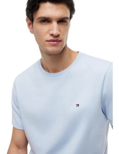 T-shirt bleu azur coton bio Tommy Hilfiger homme