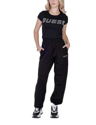 T-shirt noir imprimé Guess femme