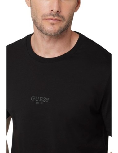 T-shirt noir coton Guess homme