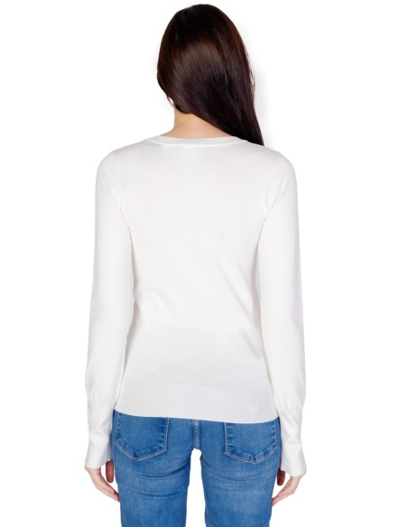 Pull blanc col V Guess femme