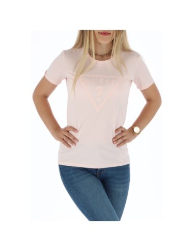 T-shirt rose imprimé Guess femme