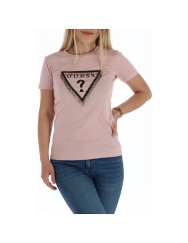 T-shirt rose coton Guess femme