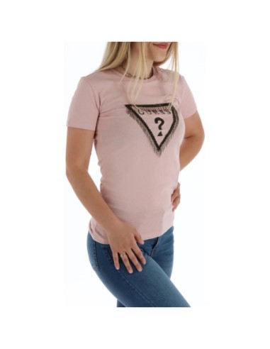 T-shirt rose coton Guess femme