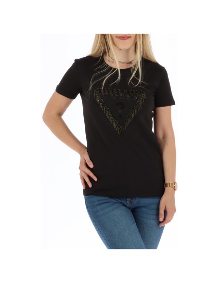 T-shirt coton signature noir | Guess