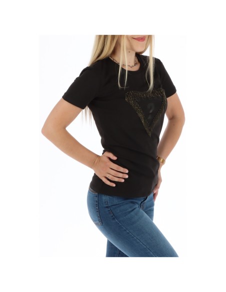 T-shirt noir coton Guess femme