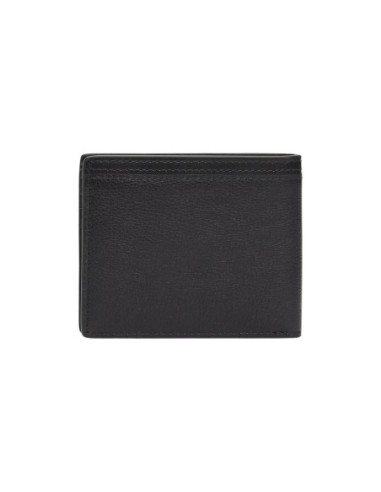 Portefeuille compact cuir noir Tommy Hilfiger homme