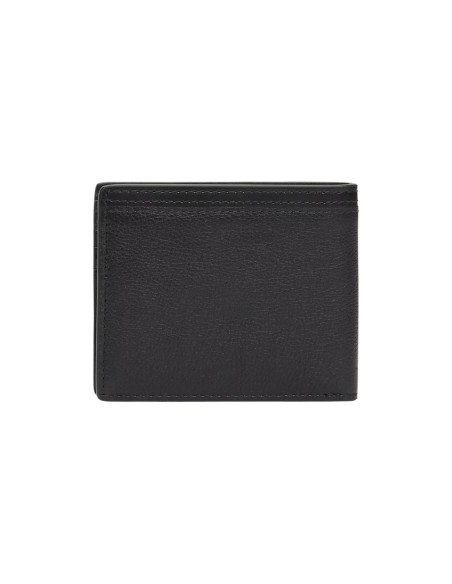 Portefeuille compact cuir noir Tommy Hilfiger homme
