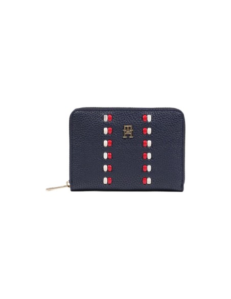 Portefeuille bleu zippé Tommy Hilfiger femme