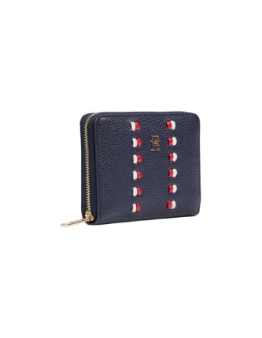 Portefeuille bleu zippé Tommy Hilfiger femme