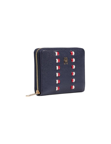 Portefeuille bleu zippé Tommy Hilfiger femme