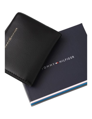 Portefeuille compact noir Tommy Hilfiger femme