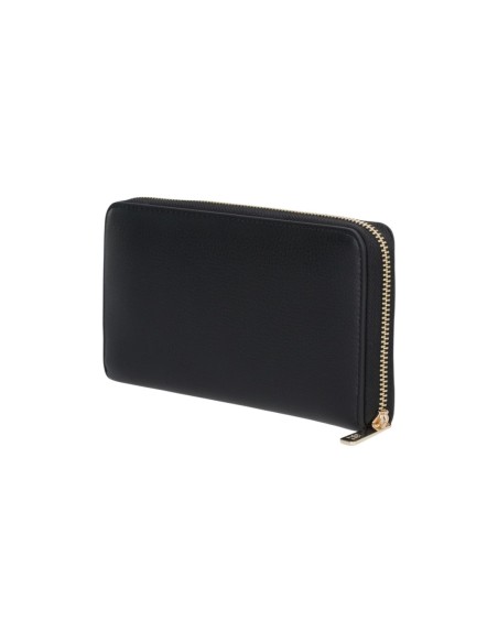 Portefeuille noir zippé Tommy Hilfiger femme