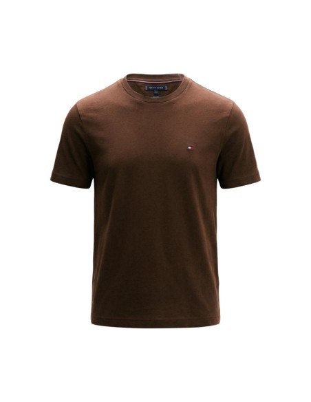 T-shirt marron coton bio Tommy Hilfiger homme