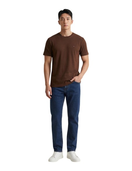 T-shirt marron coton bio Tommy Hilfiger homme
