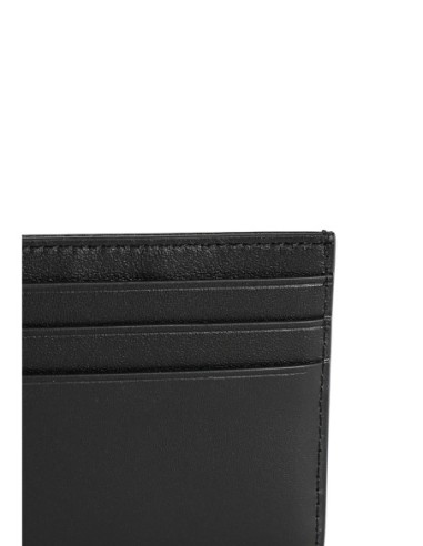 Porte-cartes cuir embossé noir Tommy Hilfiger homme