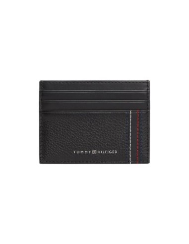 Porte-cartes cuir noir Tommy Hilfiger homme