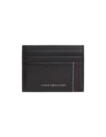 Porte-cartes cuir noir Tommy Hilfiger homme
