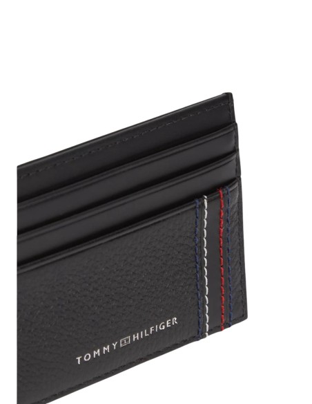 Porte-cartes cuir noir Tommy Hilfiger homme
