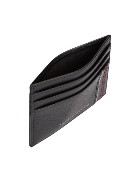 Porte-cartes cuir noir Tommy Hilfiger homme