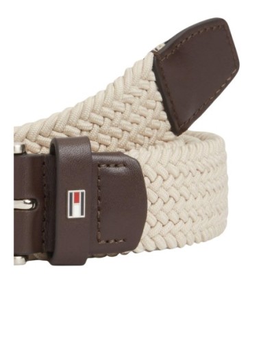 Ceinture beige élastique Tommy Hilfiger homme