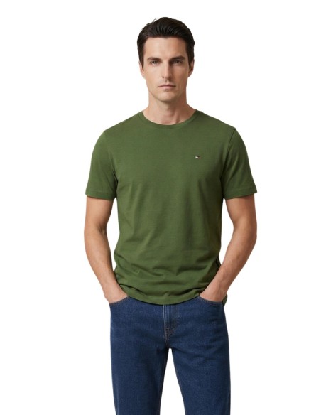 T-shirt vert coton bio Tommy Hilfiger homme