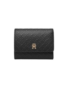 Portefeuille noir trifold Tommy Hilfiger femme