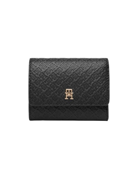 Portefeuille noir trifold Tommy Hilfiger femme