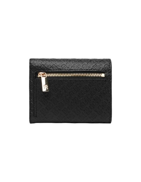 Portefeuille noir trifold Tommy Hilfiger femme
