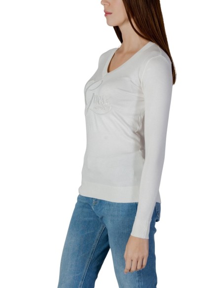 Guess pull femme beige col V strass – Élégant