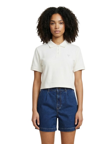 Guess polo femme blanc coton stretch – Chic casual