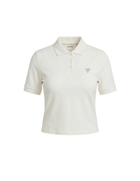 Guess polo femme blanc coton stretch – Chic casual