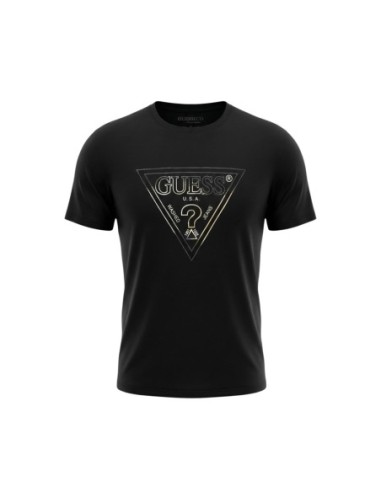 Guess t-shirt homme noir imprimé coton – Moderne