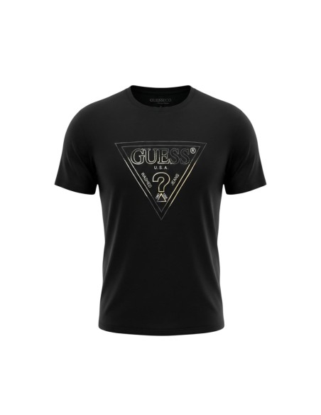 Guess t-shirt homme noir imprimé coton – Moderne