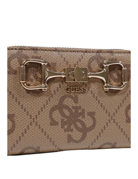 Guess portefeuille femme beige imprimé zippé – Chic