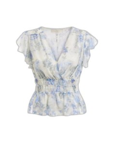 Guess blouse femme bleu azur fleurie – Chic été