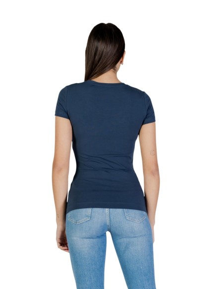 Guess t-shirt femme bleu coton stretch – Essentiel