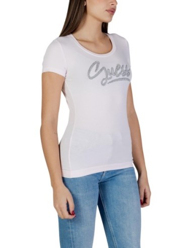 Guess t-shirt femme rose coton stretch – Été