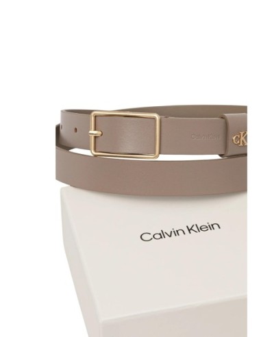 Calvin Klein ceinture femme cuir gris – Minimaliste