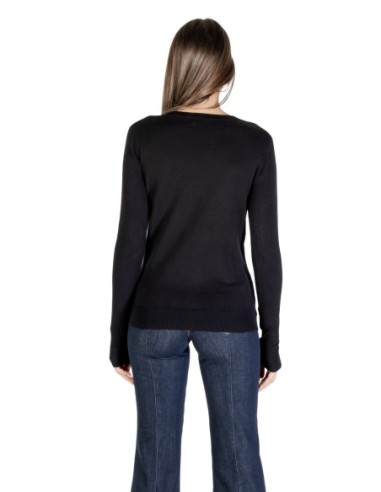 Guess pull femme noir col V strass – Chic hivernal