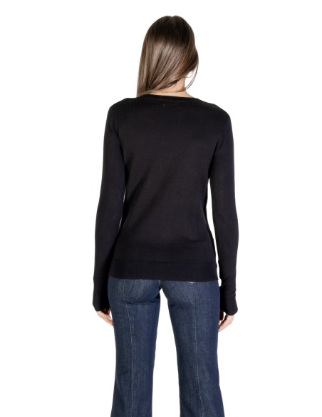 Guess pull femme noir col V strass – Chic hivernal
