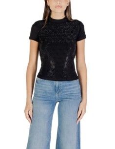 Guess t-shirt femme noir coton stretch – Basique