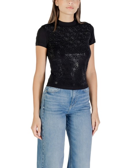 Guess t-shirt femme noir coton stretch – Basique