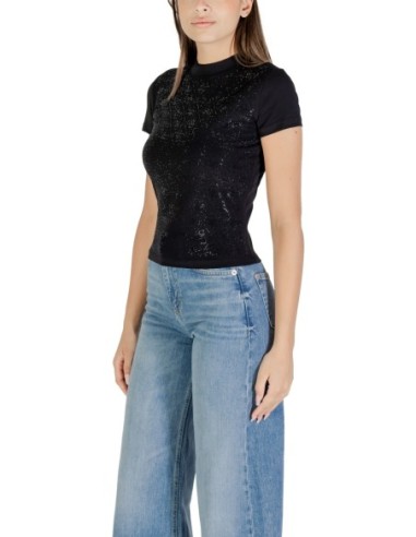 Guess t-shirt femme noir coton stretch – Basique