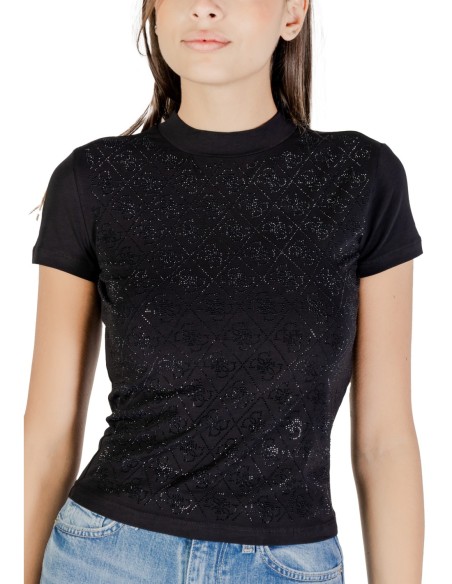Guess t-shirt femme noir coton stretch – Basique