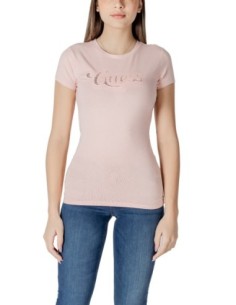 Guess t-shirt femme rose coton stretch – Été