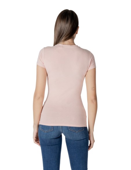 Guess t-shirt femme rose coton stretch – Été
