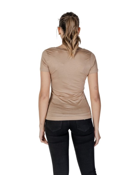 Guess t-shirt femme beige col V lyocell
