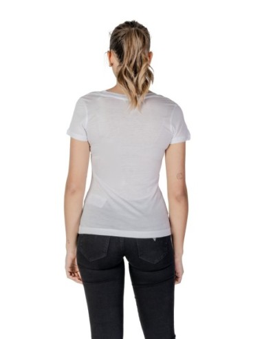 Guess t-shirt femme blanc col V lyocell