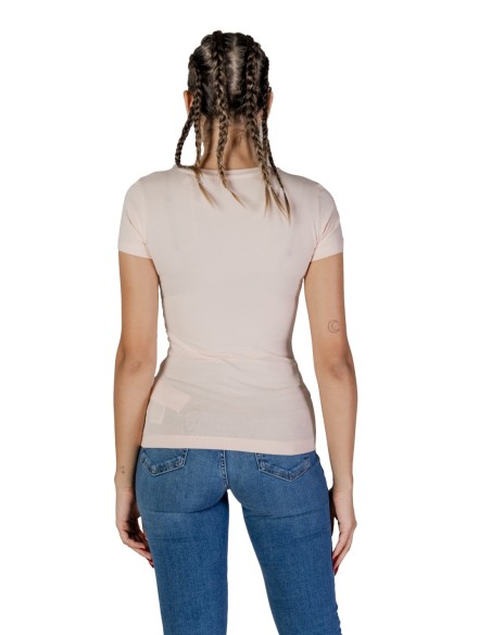 Guess t-shirt femme rose imprimé coton