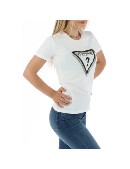 Guess t-shirt femme blanc coton – Basique